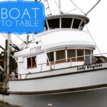 Fishing boat with the text "Boat to Table" overlayed.