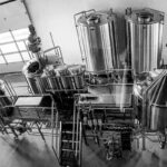 Black & White Picture Of Distilling Equipment